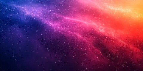 Fototapeta premium Dark grainy color gradient wave background, purple red yellow blue colors banner poster cover abstract design, black copy space, Generative AI