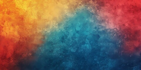 Fototapeta premium Grainy gradient background teal orange red blue retro noise texture summer banner poster backdrop design, Generative AI