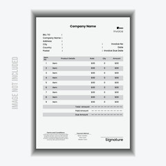 invoice template. two color invoice template. minimal invoice form template vector design.Invoice Layout with Blue & Red Accents . Minimalist Invoice Easy to edit and customise, with a single page inv
