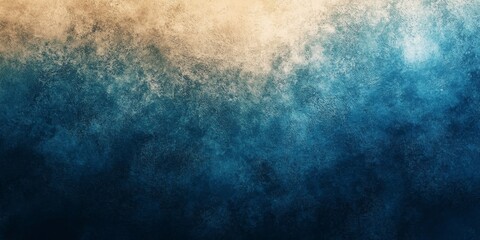 Dark blue beige grainy gradient background glowing light dark backdrop, noise texture effect banner header poster design, Generative AI