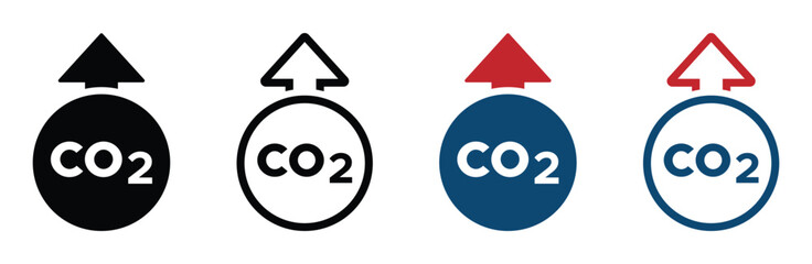 CO2 increase vector icon concepts