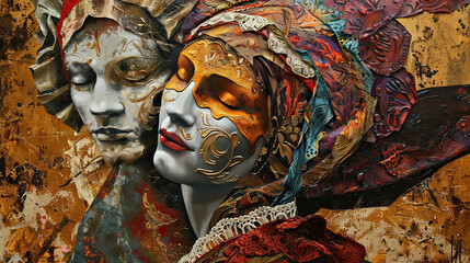 Renaissance Oil Painting Layers of History and Passion Background AI Generative







