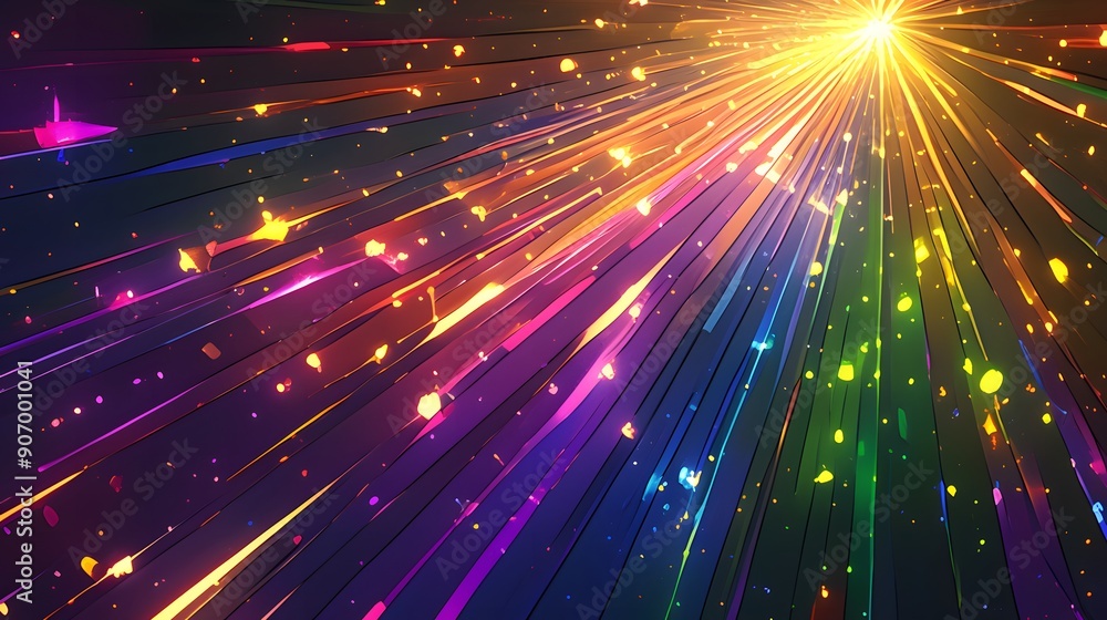 Poster a colorful explosion of light and color. the image is a bright and vibrant display of colors, with a