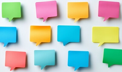 colorful sticky notes in the form of speech bubble, Generative AI