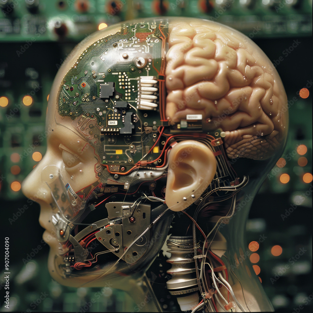 Wall mural explore the development of brain-computer interface technology and its applications. job id: 82f062d