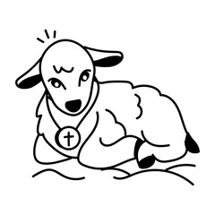 A doodle style icon of holy lamb