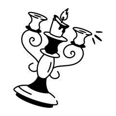 A sketchy icon of candelabra