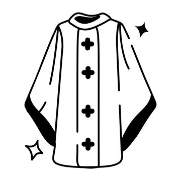 A holy chasuble icon in doodle style 