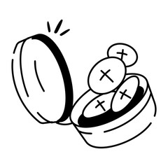 Eucharist case icon in sketchy style 