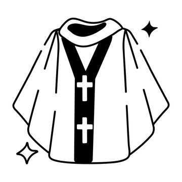 A church casulla icon in doodle style 