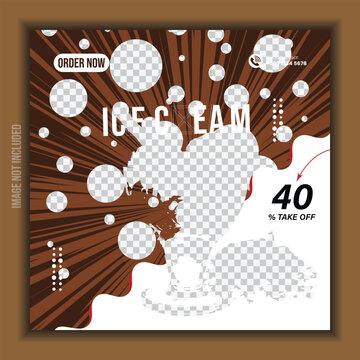 Ice-cream marketing social media post design