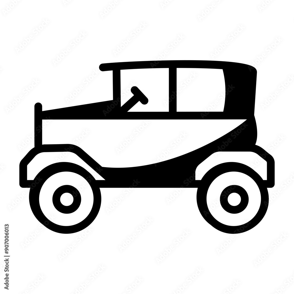 Poster a line style icon of classic car