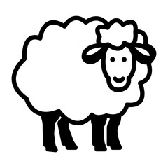 An icon of sheep in line style 