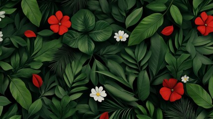 Dense thicket, pine needles, vibrant wildflowers, flat design illustration, high-resolution photo, realistic photo, hyper realistic