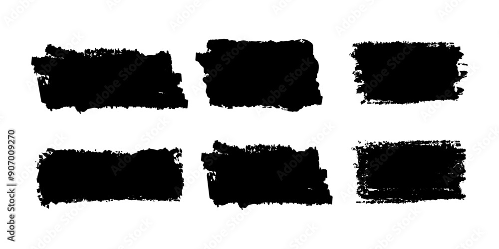 Poster set of brush frames. lines and underline. textbox. speech. border and scribble. smear. grunge textur