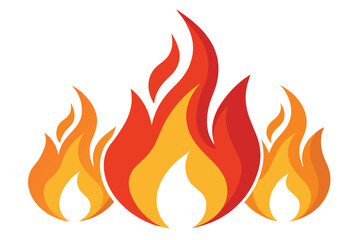 fire flame shapes vector illustration on white background 
