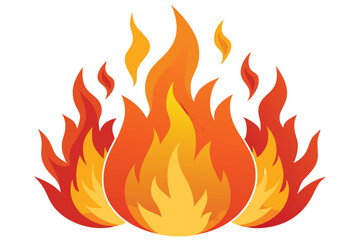 fire flame shapes vector illustration on white background 