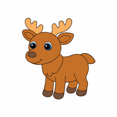 A baby Moose vector art illustration