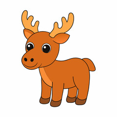 A baby Moose vector art illustration