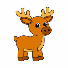 A baby Moose vector art illustration