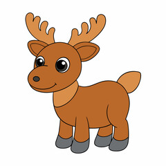 A baby Moose vector art illustration
