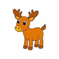 Obraz premium A baby Moose vector art illustration