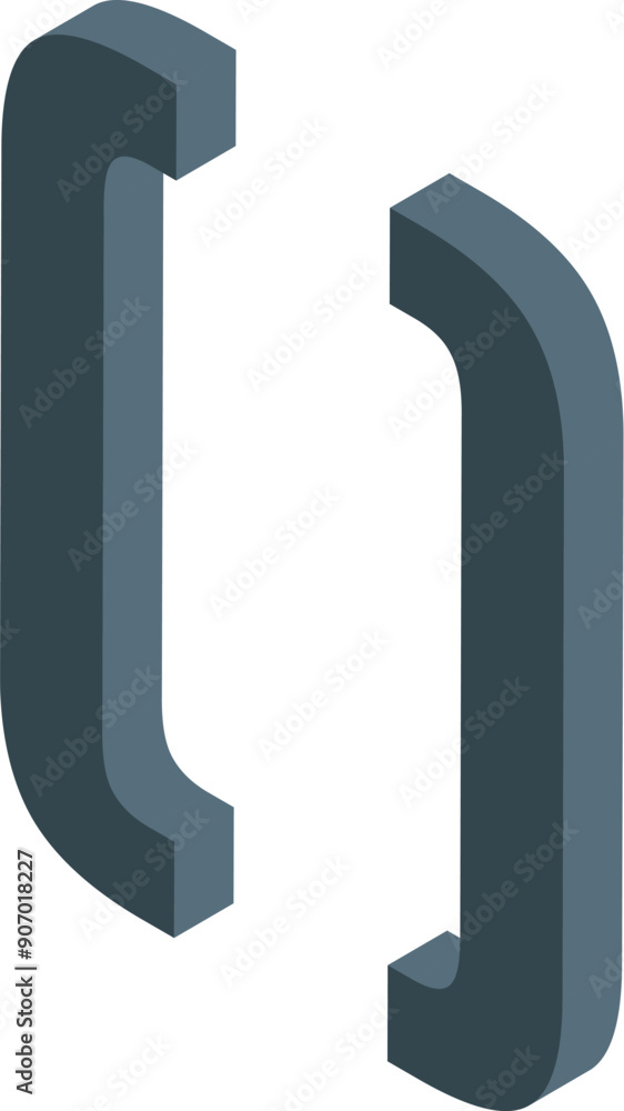 Poster 3d rendering of open square brackets isolated on a white background