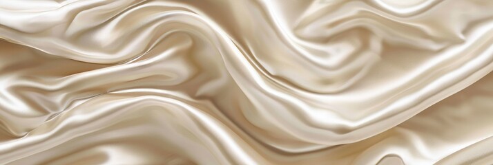 Obraz premium Soft pastel beige cream with a shimmering satin silk texture and delicate swirl wave background