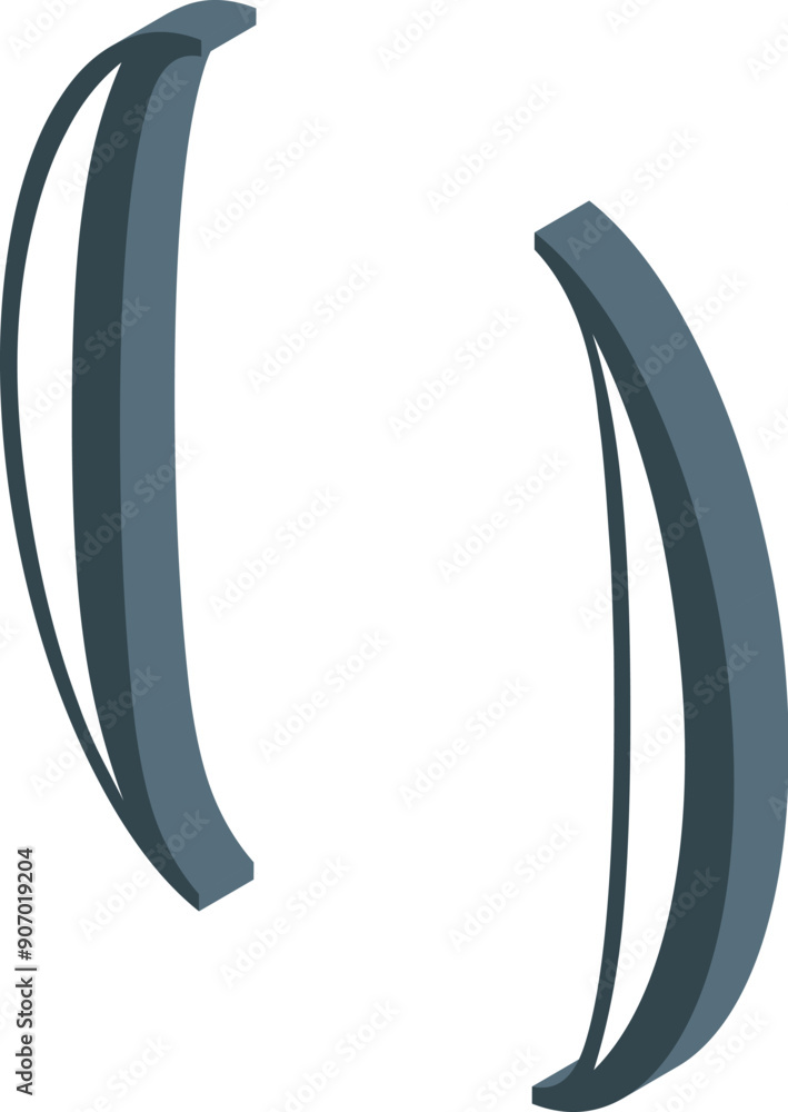 Poster pair of brackets is showing mathematical symbols for using in geometry or algebra