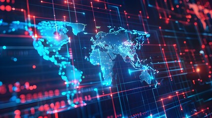Obraz premium Global Network and Digital Connections