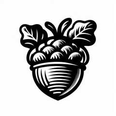 acorn icon black and white 