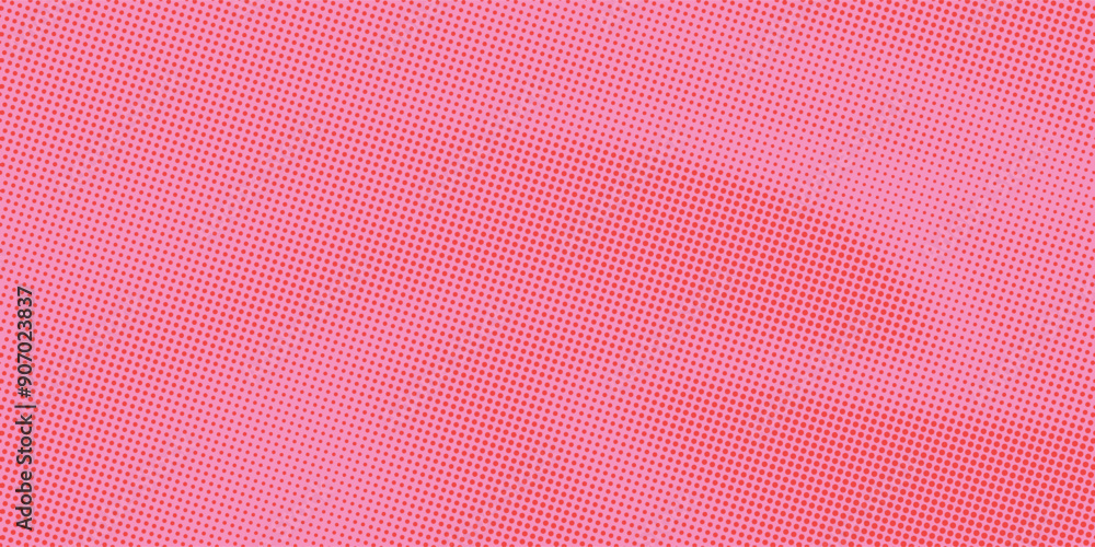 Poster dots halftone groovy pink and red color pattern gradient texture with technology digital background.