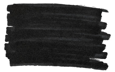 Black marker paint texture. Stroke isolated on transparent background