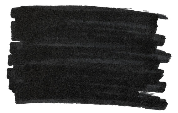 Black marker paint texture. Stroke isolated on transparent background