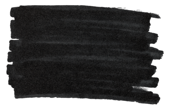 Black marker paint texture. Stroke isolated on transparent background