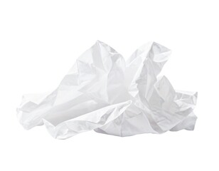 Obraz premium crumpled paper, crumpled plastic isolated. white background for text.