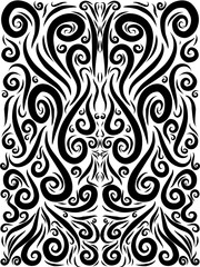 kaleidoscope doodle art with black lines 
 filling the paper. Creative abstract vector illustration suitable for wallpaper, drawing books, tattoo, ceramic tile texture, covers. Isolated on white