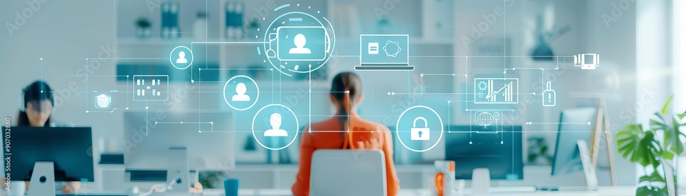 Poster employee using a secure portal with restricted functionalities, least privilege access, limited acce