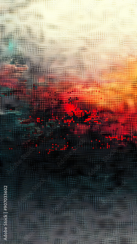 Poster grungy pixelated abstract texture with noisy grainy effects in red and black tones perfect for edgy 