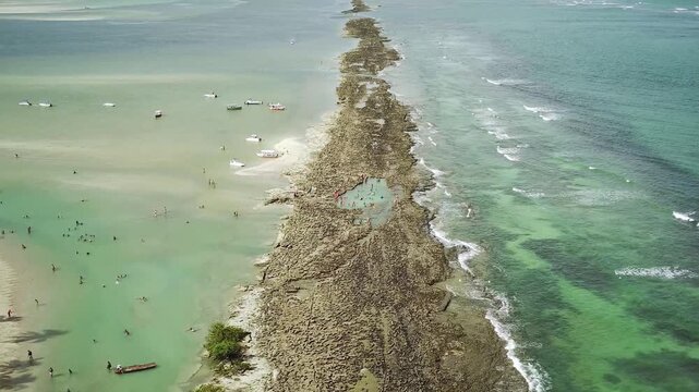 Aerial view of reef in praia dos carneiros, Pernambuco, Brazil.