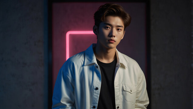 Famous asian beauty male actor perfect korean appearance kpop idol stylish clothes attire look model