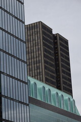reflections on glass buildings in downtown ottawa  