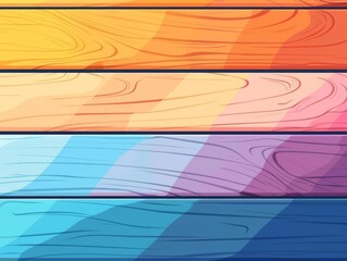 Elegant Flat Design Illustration of Wooden Planks with Rich Gradient Shades Perfect for Modern Decor and Design Projects