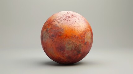 Fototapeta premium 3d render of sphere red planet on grey background ai generated