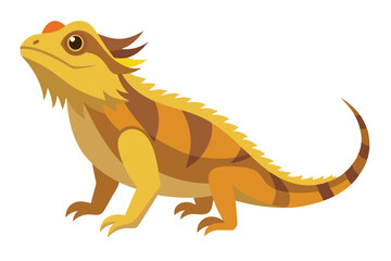 Bearded dragon animal flat vector illustration on white background 