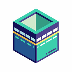 Kaaba or Ka'bah isometric vector icon illustration (1)