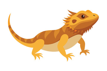 Obraz premium Bearded dragon animal flat vector illustration on white background 