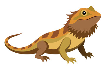 Fototapeta premium Bearded dragon animal flat vector illustration on white background 