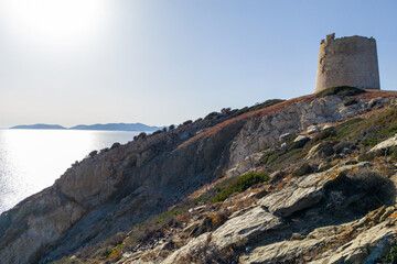 Ancient Coastal Tower on Rocky Mediterranean Cliffside