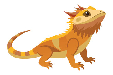 Bearded dragon animal flat vector illustration on white background 